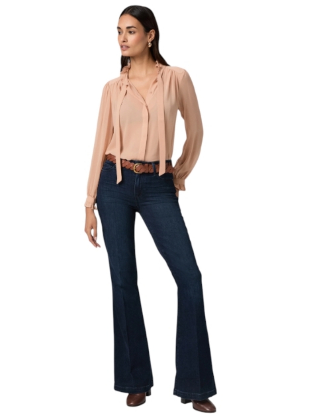 PAIGE "Genevieve" darkwash Flare jeans style DNMF72 Color Bespoke sz 33x31.5L